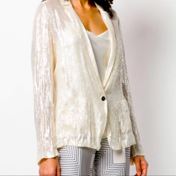 Forte Forte Champagne Lurex Unlined blazer SZ 1 (S) NWT - Picture 2 of 11